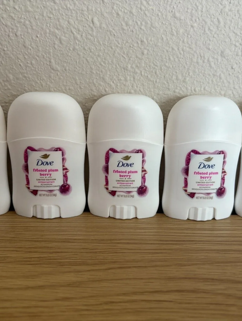 Lot of 5 Dove Frosted Plum Berry Antiperspirant Deodorant 0.5 oz Limited NEW